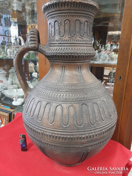 Large ceramic jug with handle, jug vase. 56 Cm.