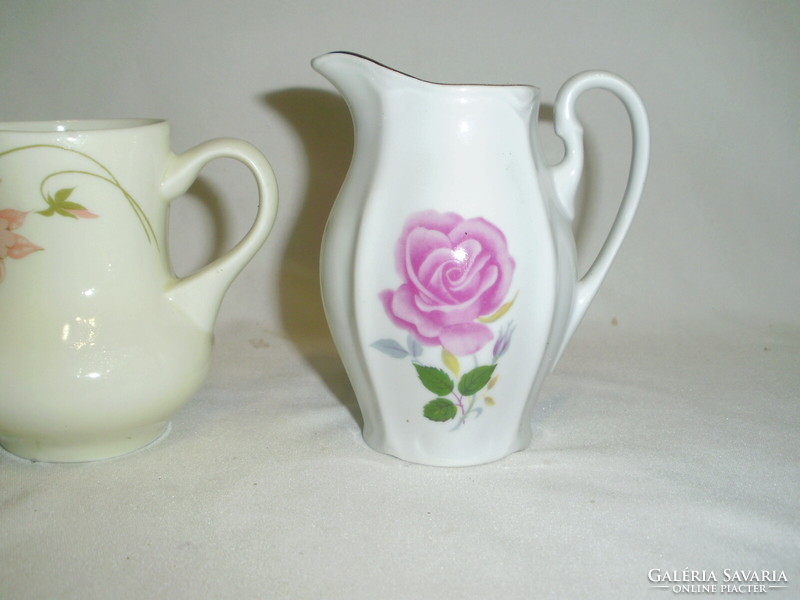 Porcelain spout, small jug - three pieces together - hólloháza, ....