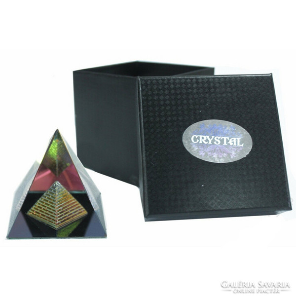 Crystal pyramid with beautiful color splendor.