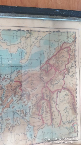(K) old map watercolor! School work!