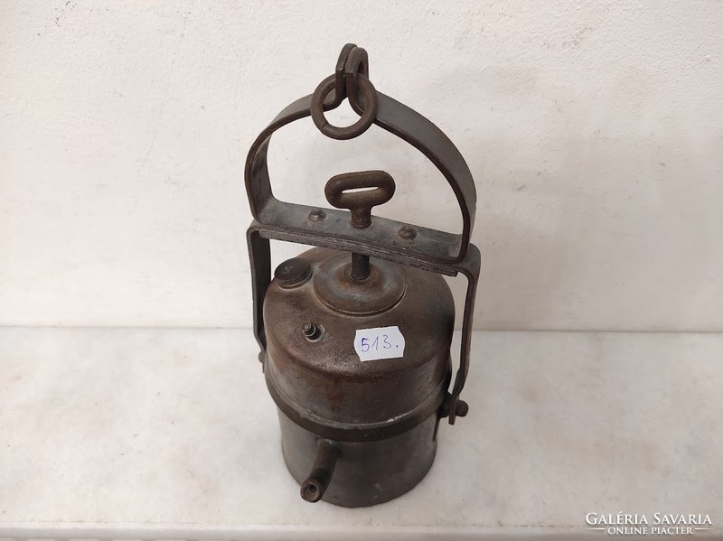 Antique miner's trencher carbide lamp copper 513 5953