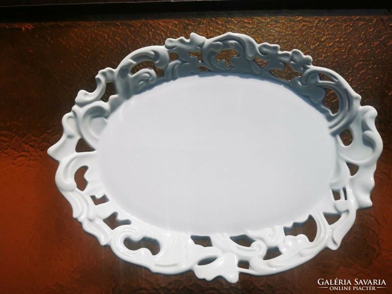 Antique tray with openwork edges