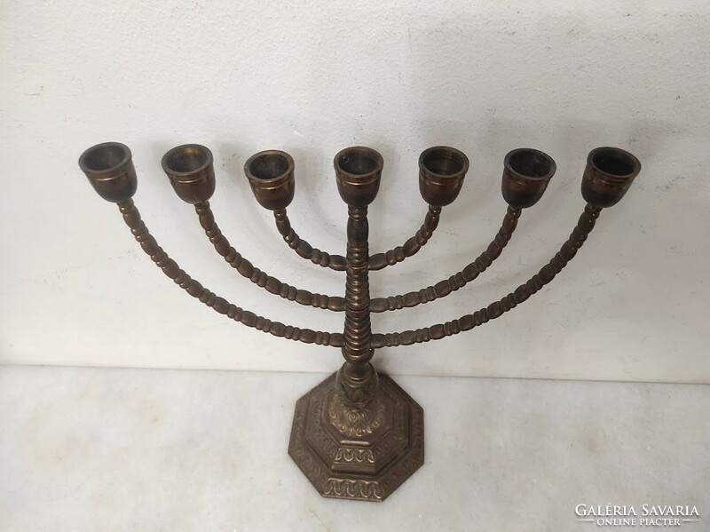 Antik menora patinás réz menóra judaika zsidó gyertyatartó 7 ágú gyertya tartó 945 6070