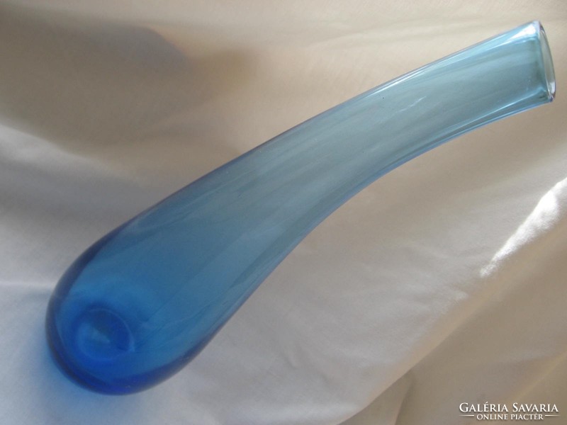 Blue scandinavian curved artistic vase