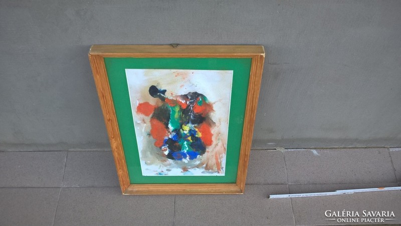 (K) beautiful, labeled abstract painting. 32X41 cm with frame