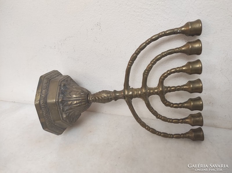 Antique patinated brass menorah menorah Jewish candle holder 7 branch copper candle holder 464 5904