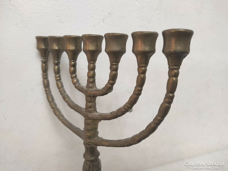 Antik patinás sárgaréz menora menóra zsidó gyertyatartó 7 ágú réz gyertya tartó 464 5904