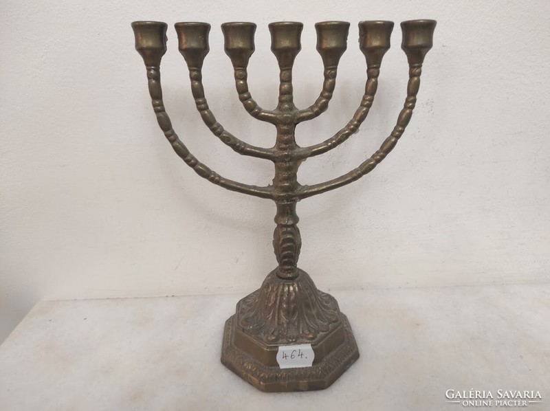 Antique patinated brass menorah menorah Jewish candle holder 7 branch copper candle holder 464 5904