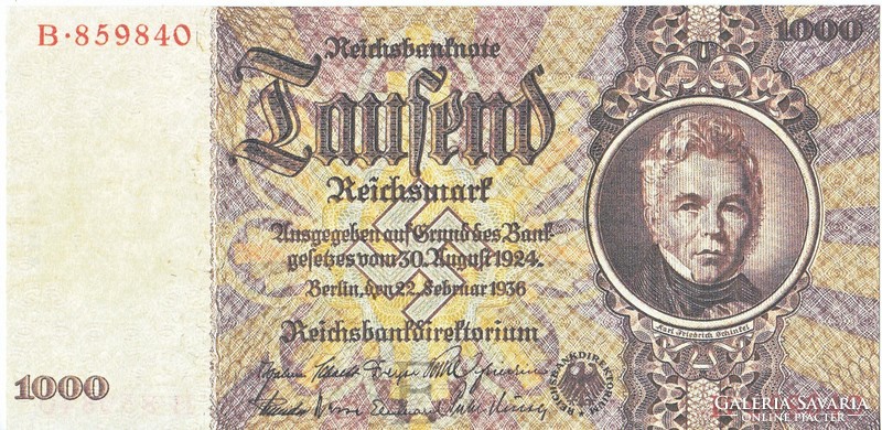 Germany 1000 marks 1936 replica unc