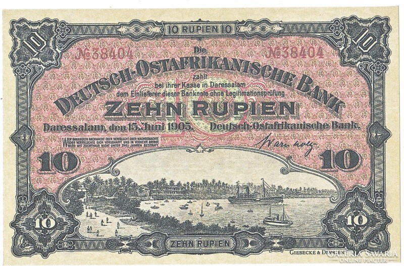 Német Kelet-Afrika 10 rupia REPLIKA 1905 UNC