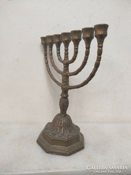 Antique patinated brass menorah menorah Jewish candle holder 7 branch copper candle holder 464 5904