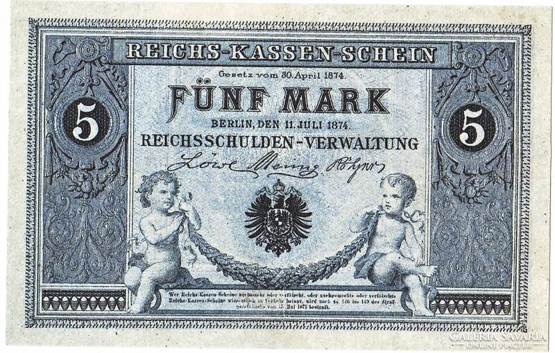 Germany 5 marks 1874 replica unc