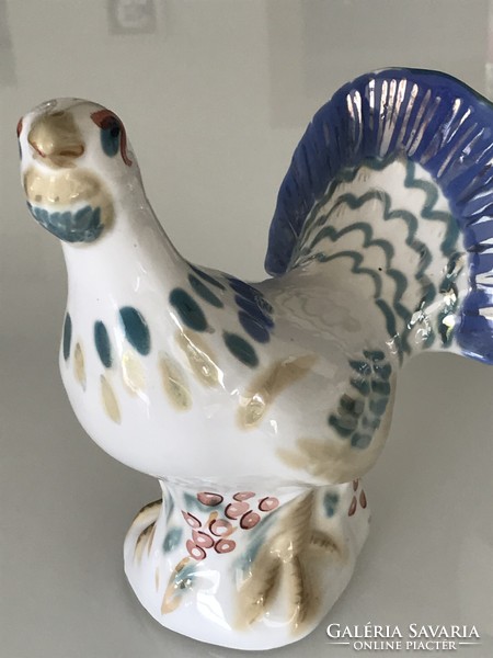 Kézzel festett ukrán porcelán fajdkakas a Polonne porcelángyártól, 20 cm magas