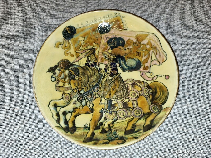 Zsolnay's special knight significant decorative plate
