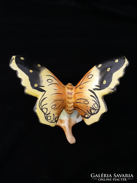 Bodrogkeresztúri kerámia Lepke - Színes pillangó figura, szobor, nipp