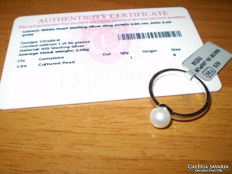 Cheapest cultured pearl 925 silver ring with certificate