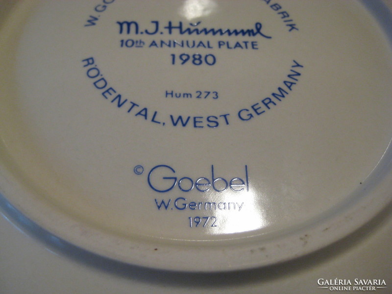 Hummel-goebel, wall plate 1980. Hand painting 19.5 cm