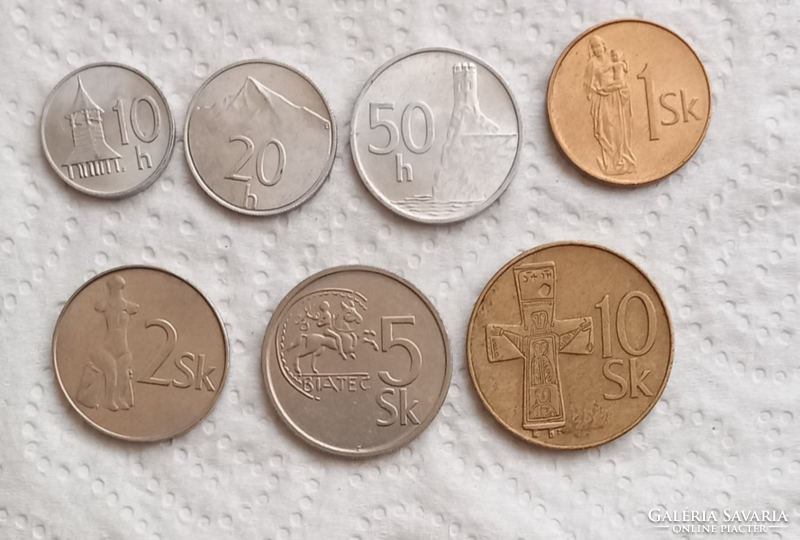 Szlovákia euró előtti pénzérméi 7 db.(1993-94)