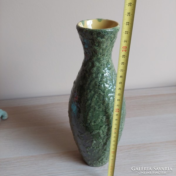 Mid century retro green ceramic vase