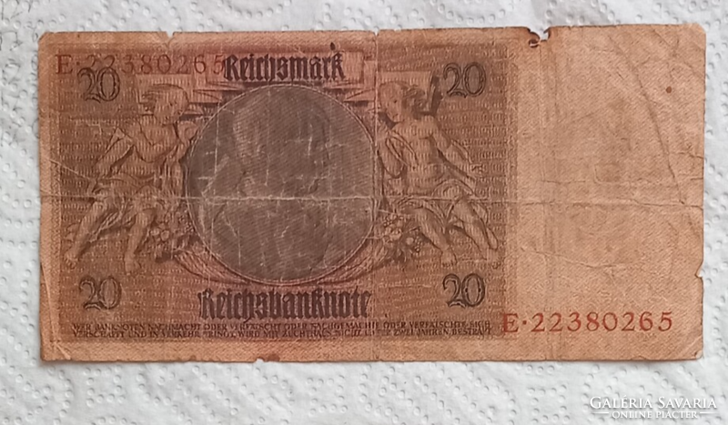 Old German 20 Reichsmark /1929/ banknote