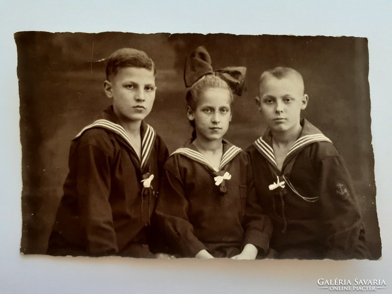 Régi gyerekfotó vintage fénykép csoportkép gyerekek