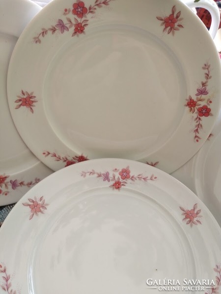 Alföldi porcelán pink virágos süteményes tányérok 6 db