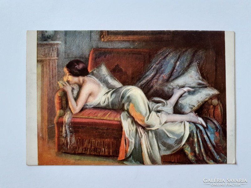 Old postcard dreamy d. Enjolras salon de paris dreamer