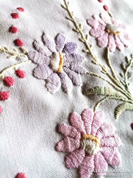 Kalocsai embroidered tablecloth, flower pattern tablecloth, handmade tablecloth, women's day gift
