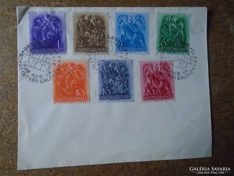 D190968 national commemorative year of Saint István 1938 commemorative stamp on envelope