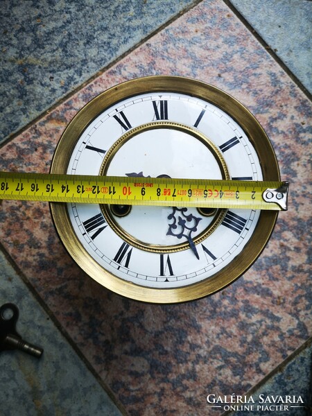 Gustav Becker óra szerkezet,zománc számlap komplett falióra   Bécsi,ónémet, Fali Óra 1/2 ütős