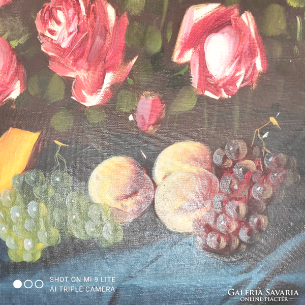 Murin Vilmos nagy méretű csendélet 73.5 x 94.5 cm