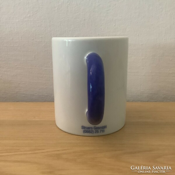 White and blue mug