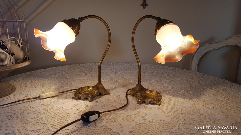 Old brass table, night, desk lamp 2 pcs.