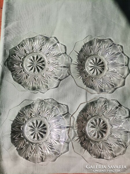 Retro glass cake plate, unique crystal cake gift, old glass plate sets