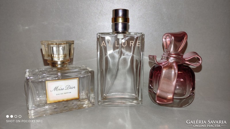 Vintage perfume bottle only bottle miss dior edp chanel allure edp nina ricci edp