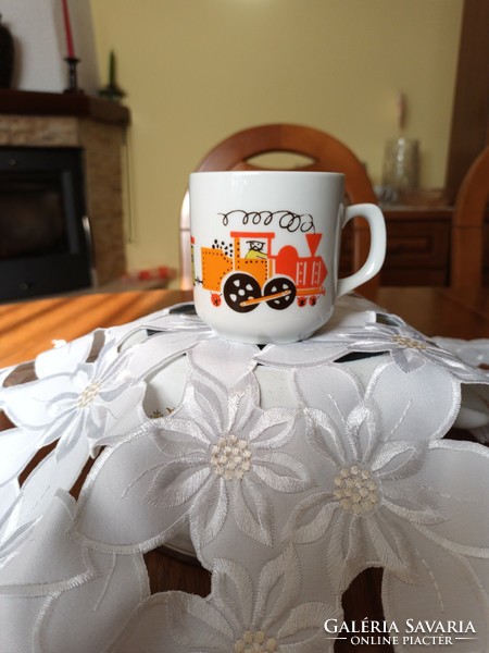 Rare lowland train message accident fairy tale pattern porcelain children's mug