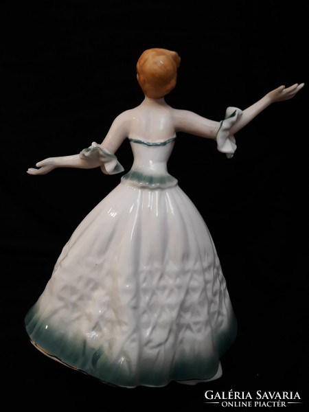 Porcelán Táncoló Balerina - Román, jelzett, porcelán szobor, figura, nipp