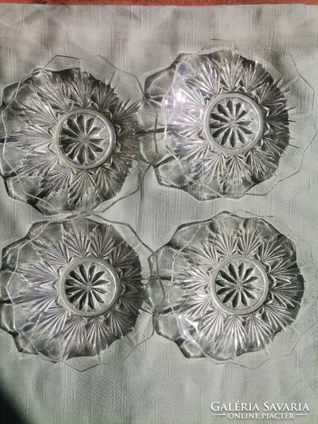 Retro glass cake plate, unique crystal cake gift, old glass plate sets