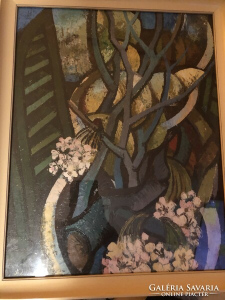 János Mustó's painting entitled: branches
