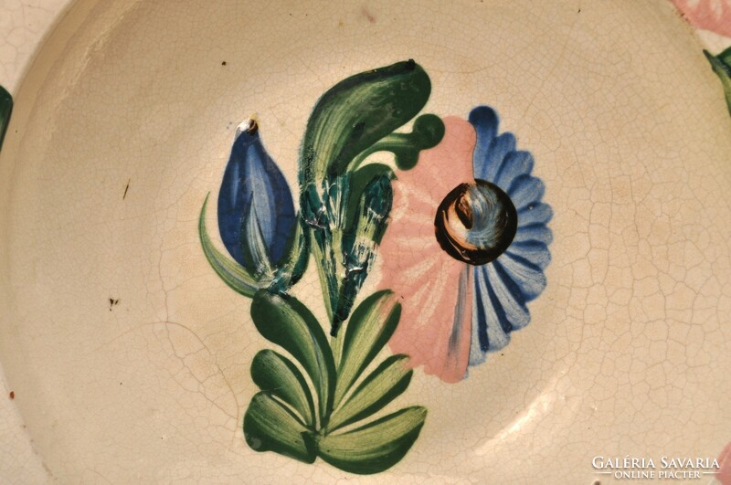 Antique Transylvanian wall plate peasant plate from Szilágyság. 1920s