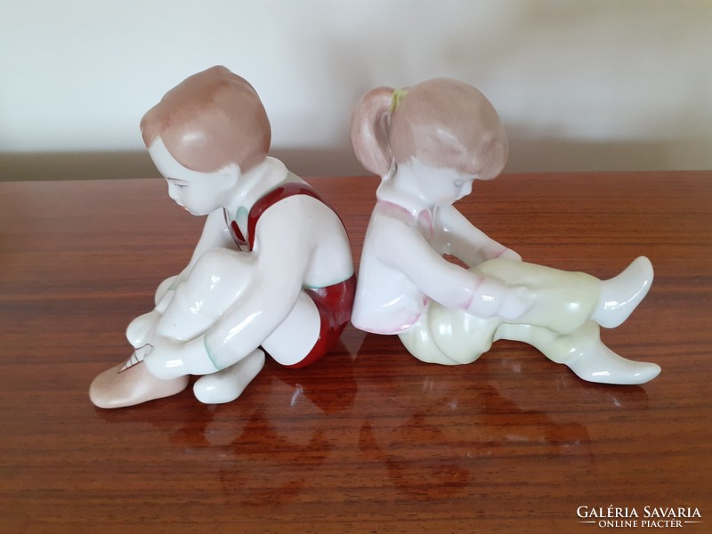 Old aquincum budapest porcelain dressing kids 2 pcs