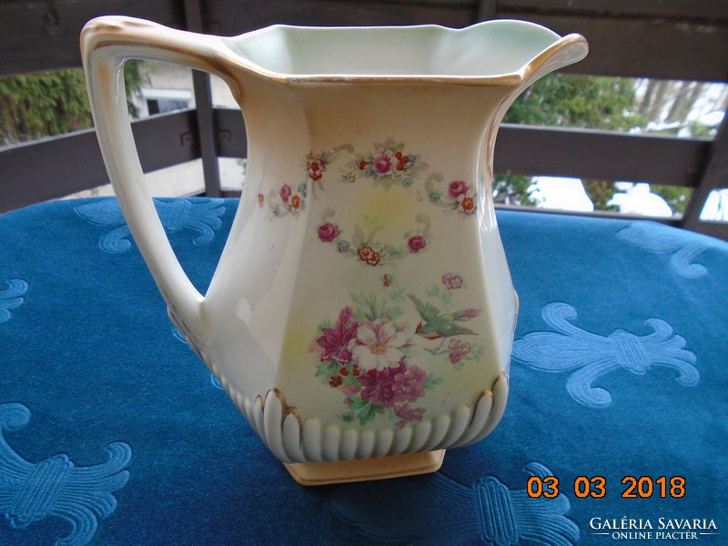 1890 Victorian s.Johnson britannia 6 square ribbed spout with garland pattern