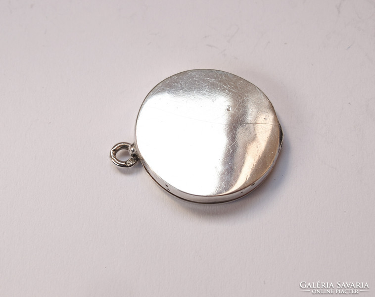 Vienna double photo holder silver pendant.