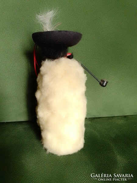Old vintage retro Hortobágy pipe shepherd figurine, doll, wool suba, feather hat, rare, collectible