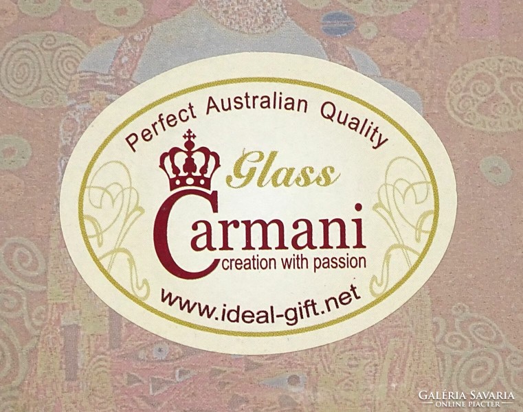 1K447 Gustav Klimt Glass Carmani üveg tál 15 x 15 cm