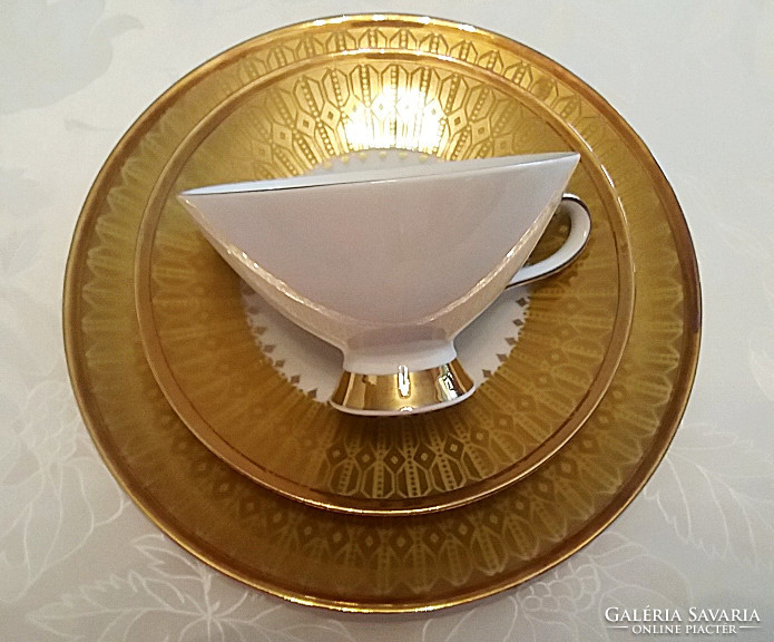 Régi Bavaria porcelán csésze tányér szett 3 db