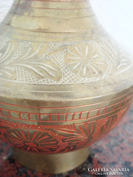 Old copper small vase 15 cm