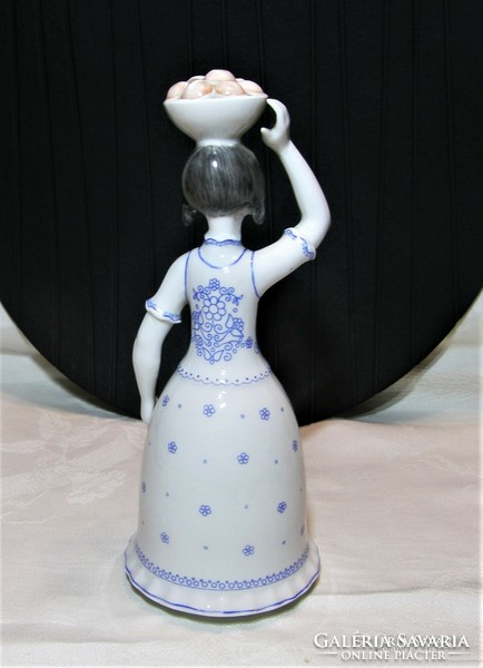 Bowl girl - apple girl - Hólloháza porcelain
