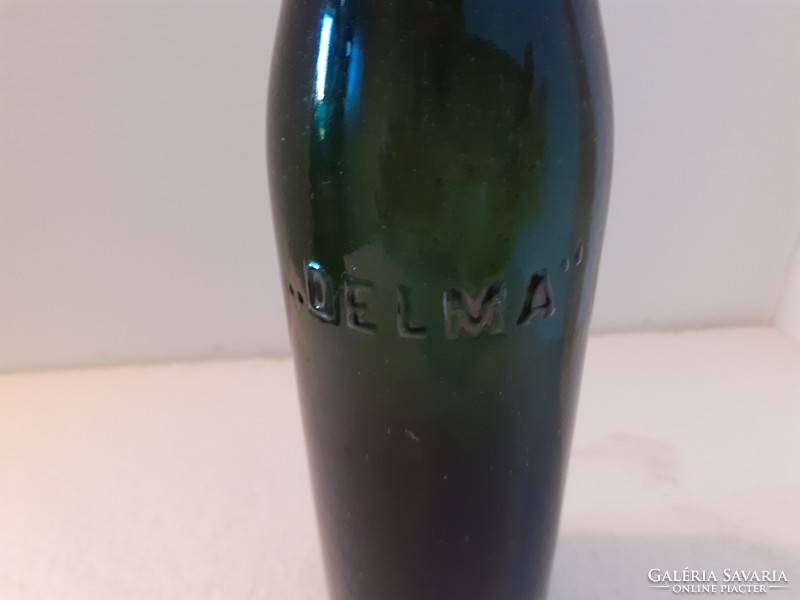 Old bottle with delma inscription buckled glass southern Hungarian r.T. Pécs