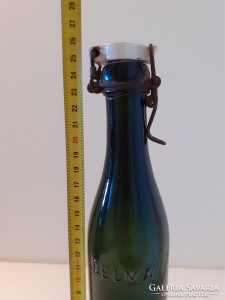 Old bottle with delma inscription buckled glass southern Hungarian r.T. Pécs